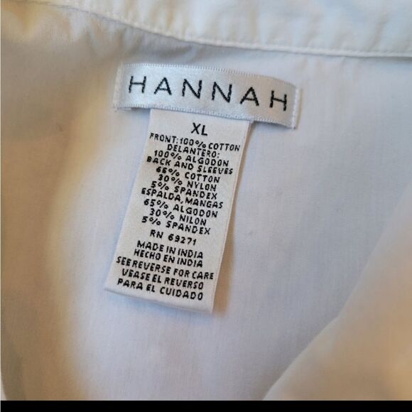 NWOT Hannah Textured White Button Down Shirt - Picture 6 of 7